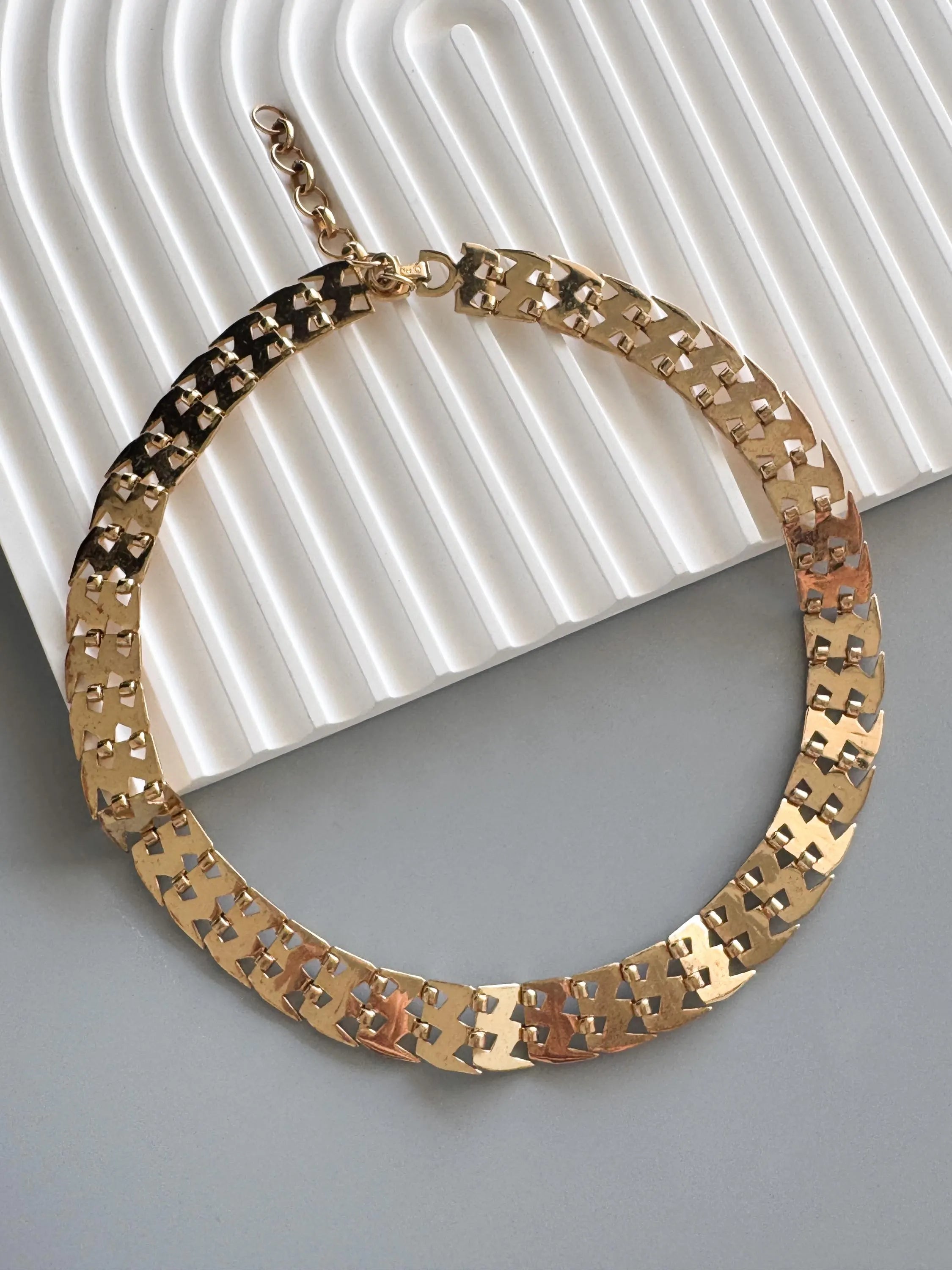 Vintage Christian Dior Gold Plated Woven Link Choker Necklace, Adjustable Collar 1970s–1980s, Signed Chr. Dior Jewelry, gift for her, bridal