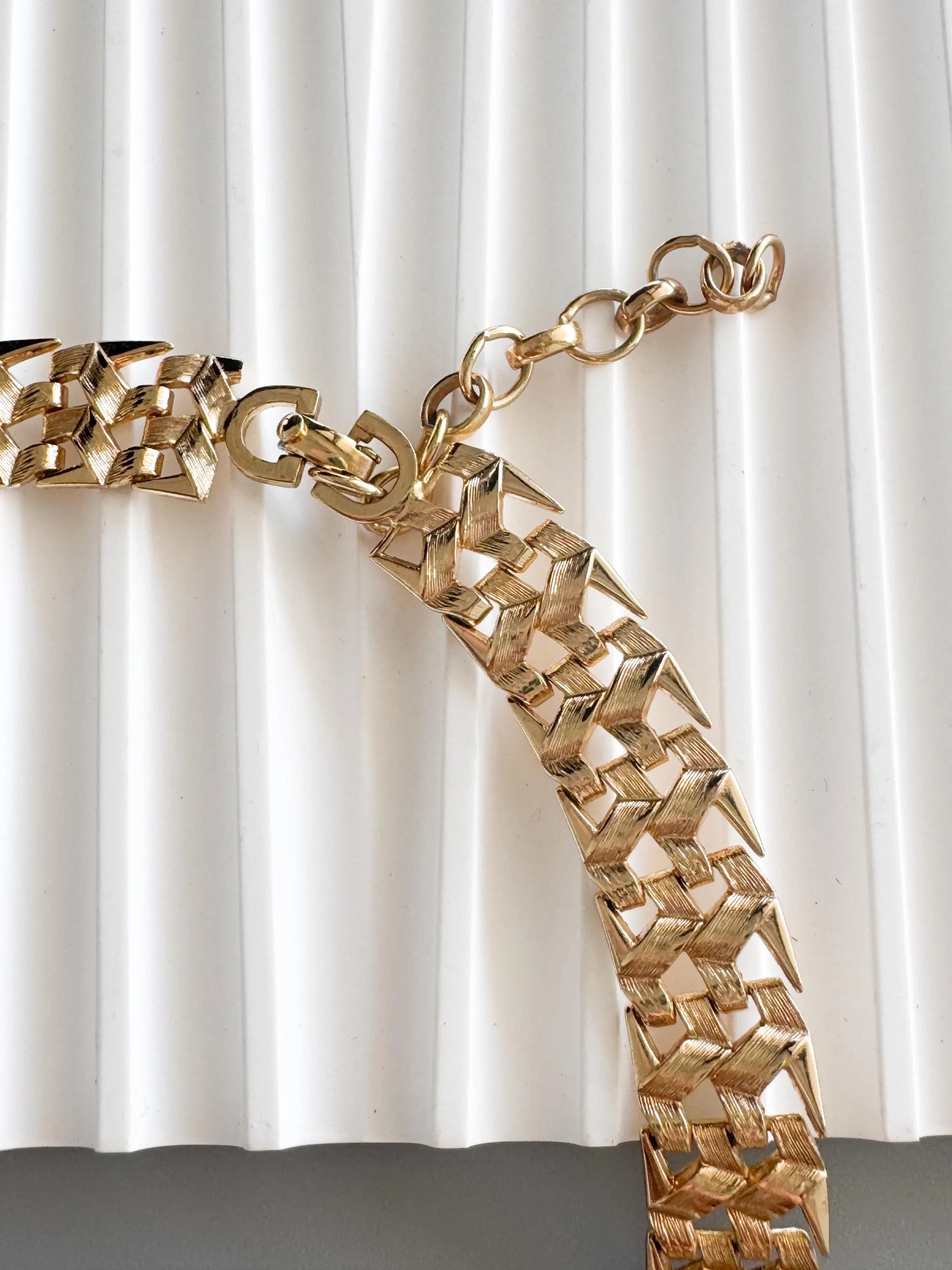 Vintage Christian Dior Gold Plated Woven Link Choker Necklace, Adjustable Collar 1970s–1980s, Signed Chr. Dior Jewelry, gift for her, bridal