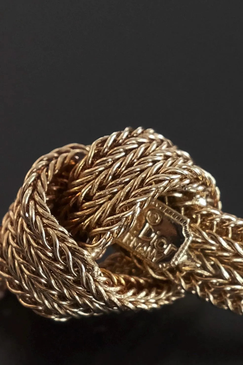 Vintage Christian Dior Necklace, Dior Chain Necklace, Dior knot necklace Snake chain  Necklace, Gift for her, gold zipper choker Women 