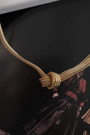 Vintage Christian Dior Necklace, Dior Chain Necklace, Dior knot necklace Snake chain  Necklace, Gift for her, gold zipper choker Women 