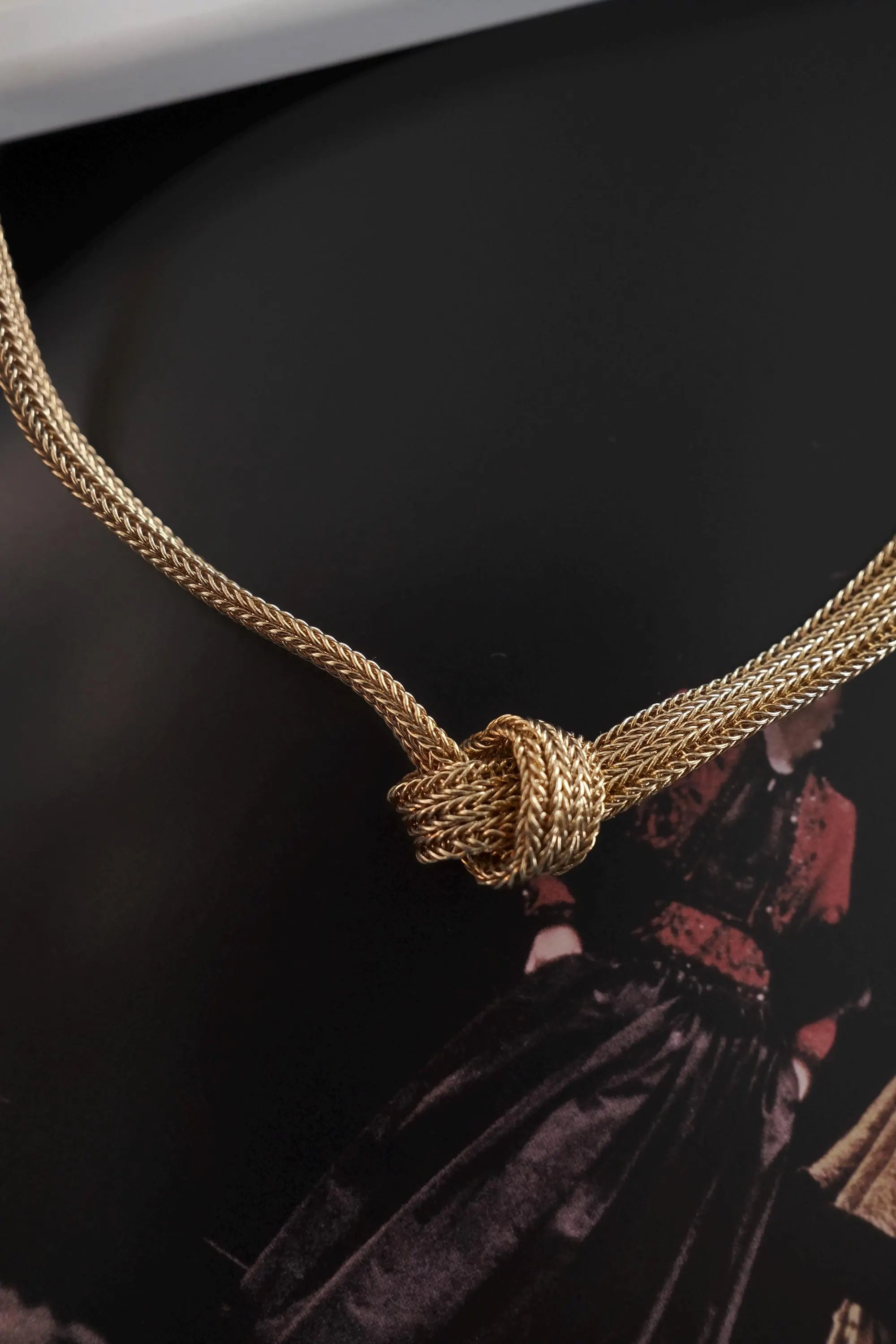 Vintage Christian Dior Necklace, Dior Chain Necklace, Dior knot necklace Snake chain  Necklace, Gift for her, gold zipper choker Women 