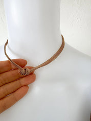 Vintage Christian Dior Necklace, Dior Chain Necklace, Dior knot necklace Snake chain  Necklace, Gift for her, gold zipper choker Women 
