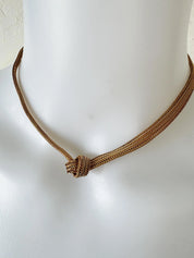 Vintage Christian Dior Necklace, Dior Chain Necklace, Dior knot necklace Snake chain  Necklace, Gift for her, gold zipper choker Women 
