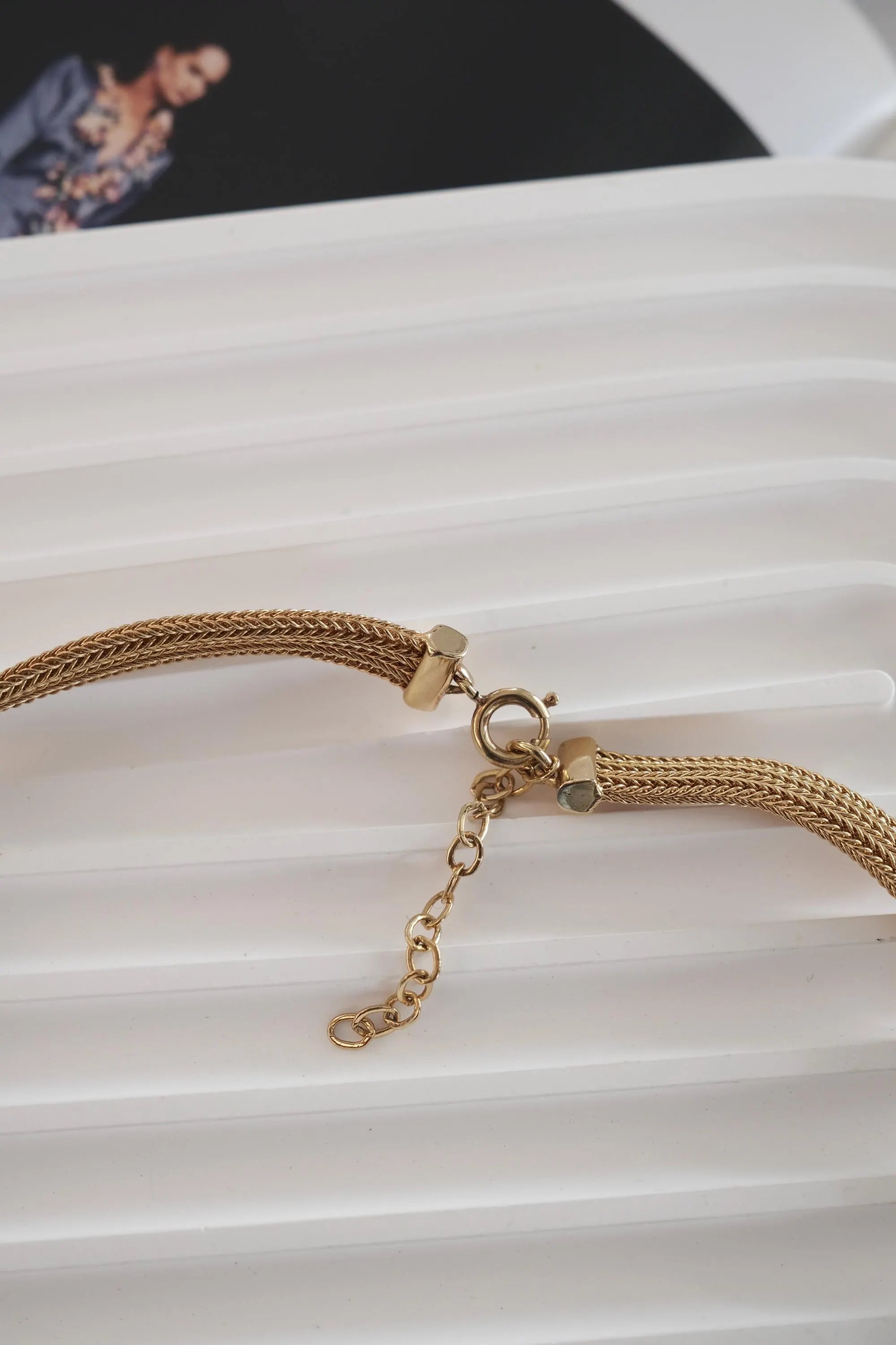 Vintage Christian Dior Necklace, Dior Chain Necklace, Dior knot necklace Snake chain  Necklace, Gift for her, gold zipper choker Women 