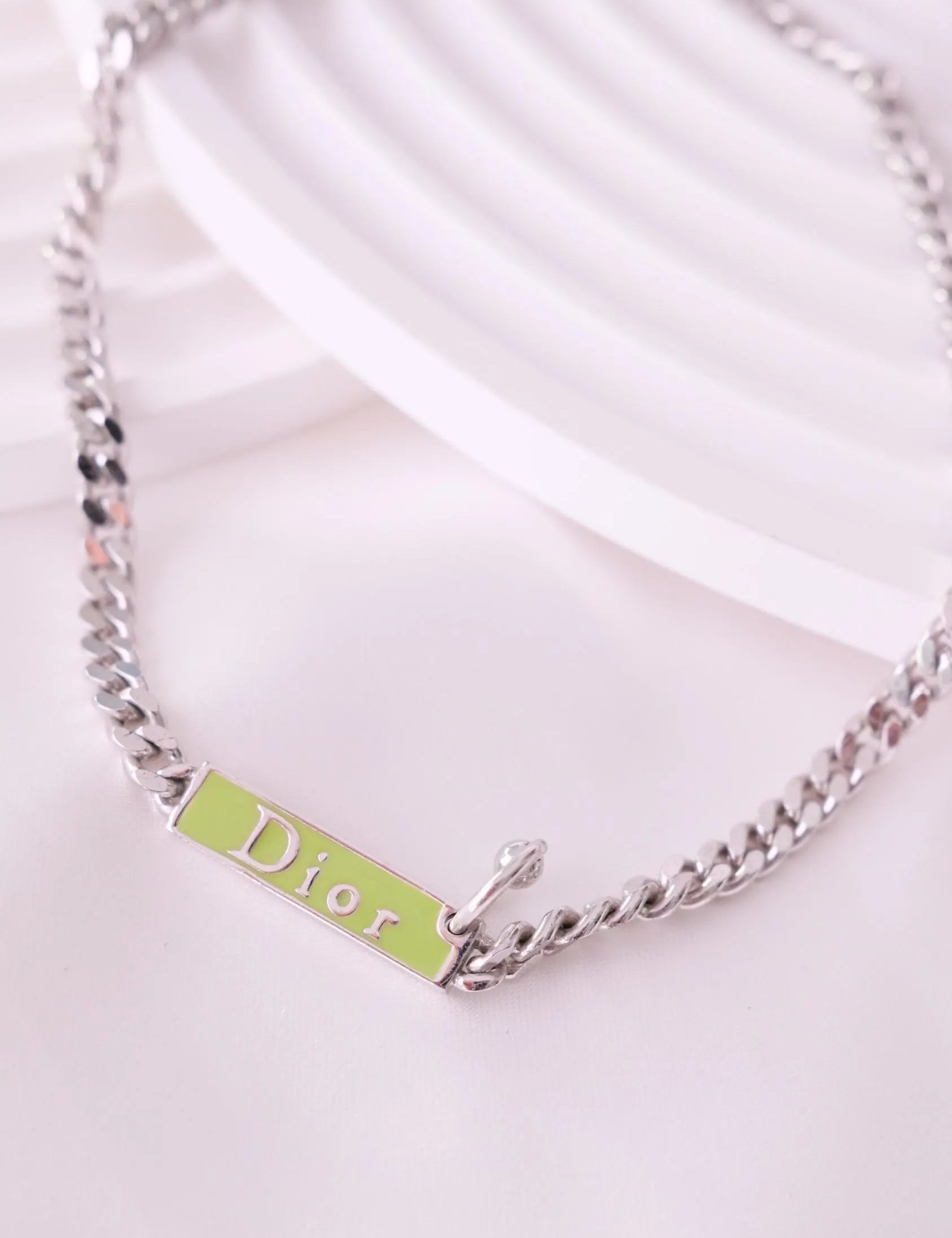 Vintage Christian Dior Necklace, Bridal Necklace, Vintage Necklace, Personalised Gifts, Choker Necklace Silver, CD Logo, Gift for Her