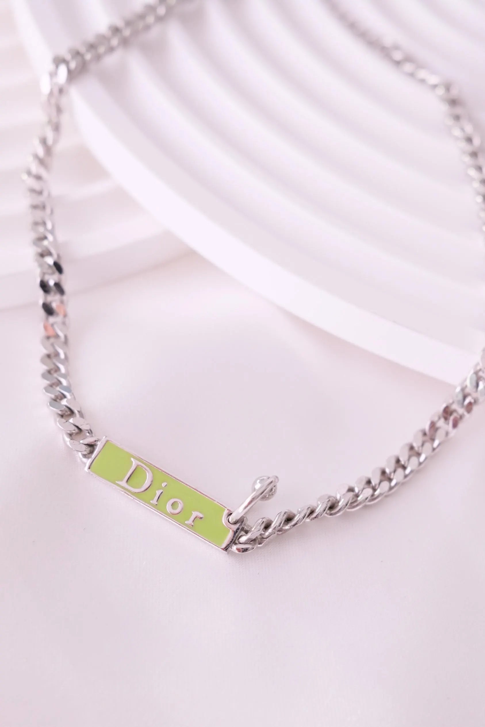 Vintage Christian Dior Necklace, Bridal Necklace, Vintage Necklace, Personalised Gifts, Choker Necklace Silver, CD Logo, Gift for Her