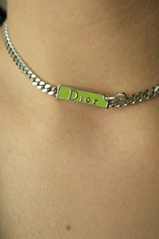 Vintage Christian Dior Necklace, Bridal Necklace, Vintage Necklace, Personalised Gifts, Choker Necklace Silver, CD Logo, Gift for Her
