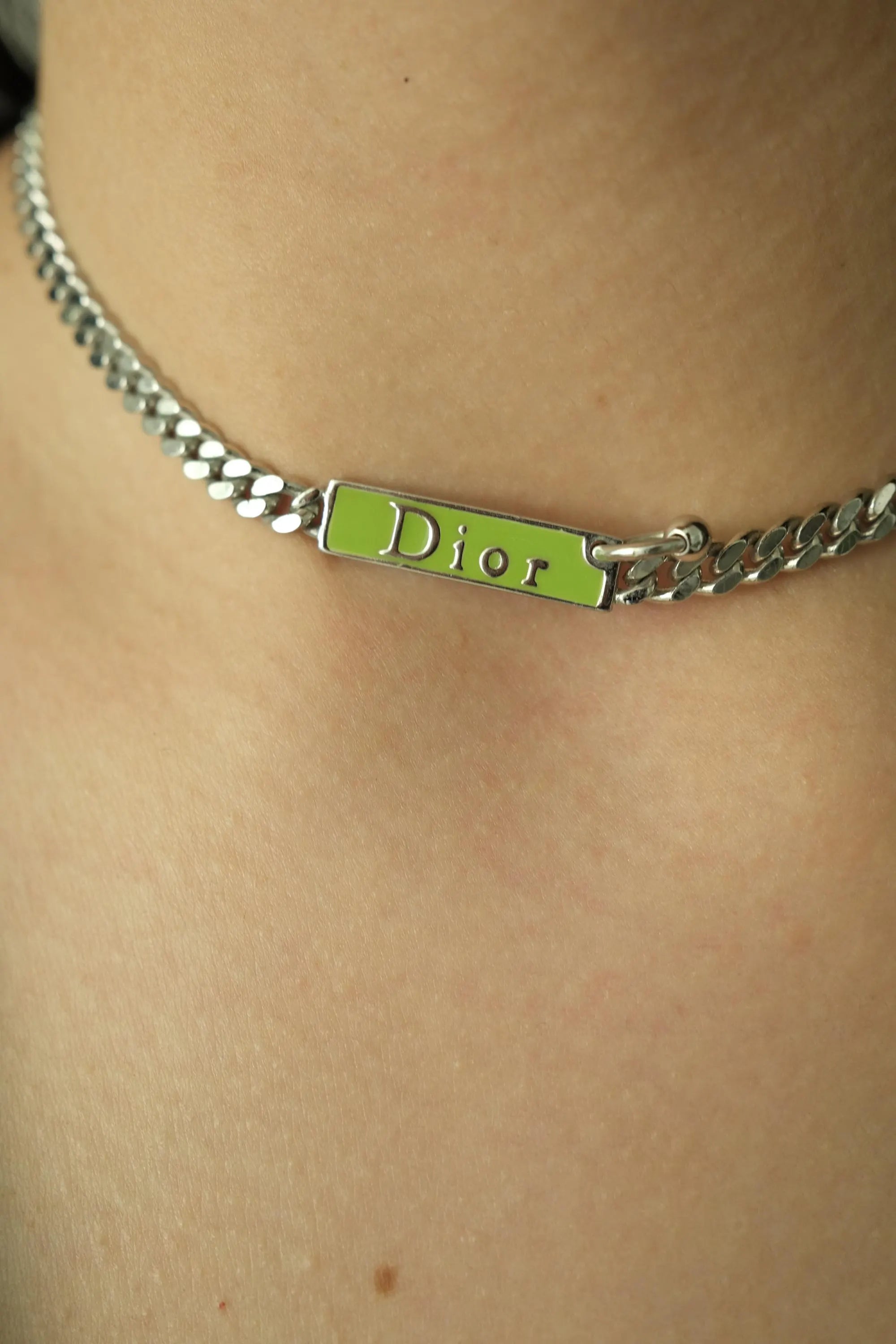 Vintage Christian Dior Necklace, Bridal Necklace, Vintage Necklace, Personalised Gifts, Choker Necklace Silver, CD Logo, Gift for Her