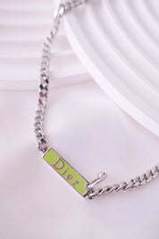 Vintage Christian Dior Necklace, Bridal Necklace, Vintage Necklace, Personalised Gifts, Choker Necklace Silver, CD Logo, Gift for Her