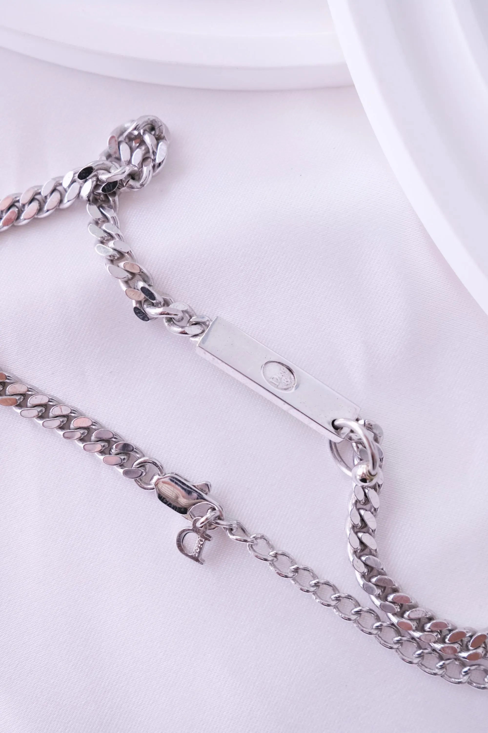 Vintage Christian Dior Necklace, Bridal Necklace, Vintage Necklace, Personalised Gifts, Choker Necklace Silver, CD Logo, Gift for Her