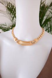 Vintage Christian Dior Necklace, Dior Chain Necklace, Dior Gold Chain  necklace curb chain  Necklace, Gift for her, gold wheat chain  choker