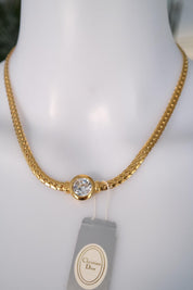 Vintage Christian Dior dainty necklace, elegant designer jewelry gift for her