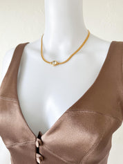 Vintage Christian Dior dainty necklace, elegant designer jewelry gift for her