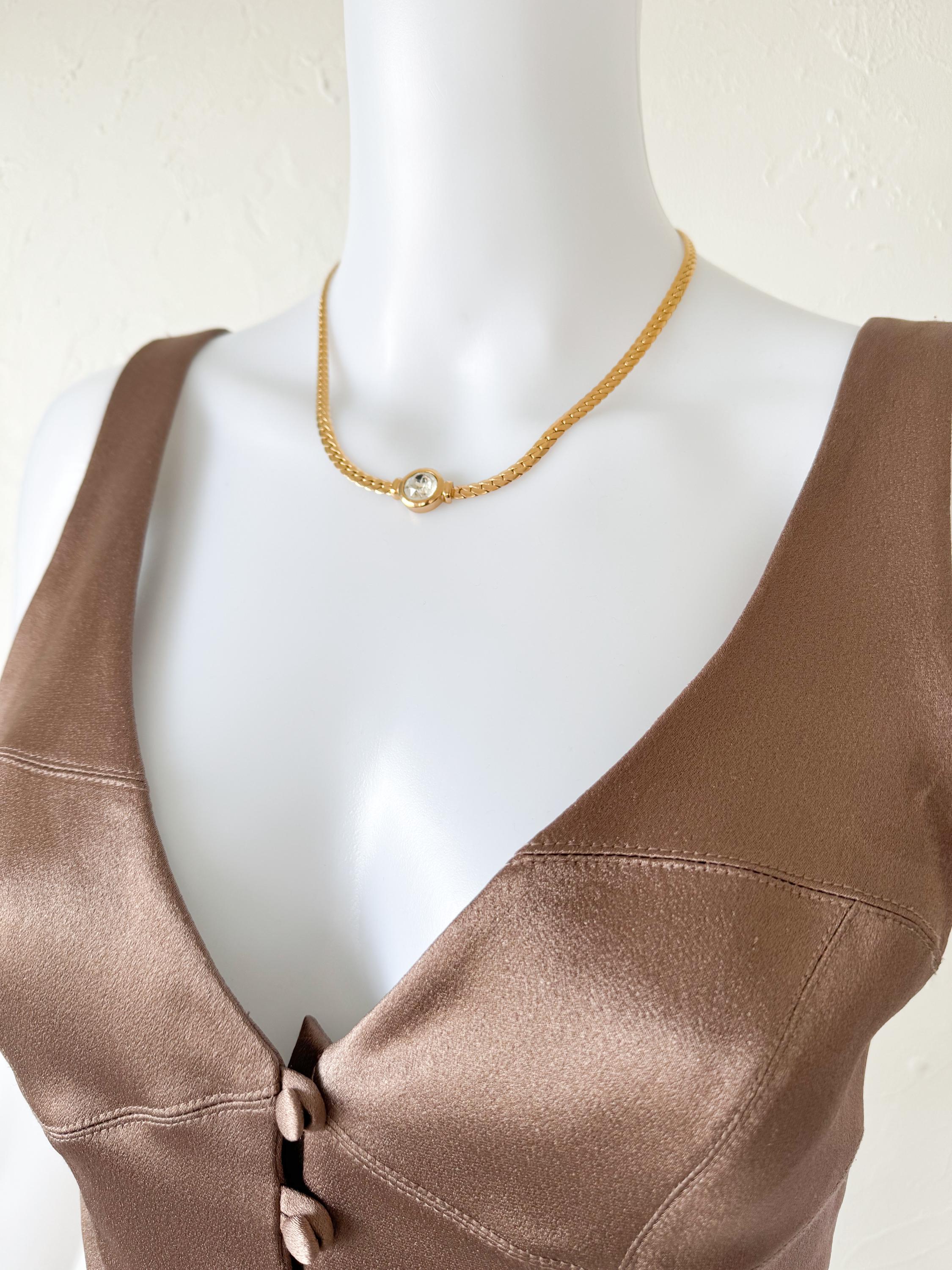 Vintage Christian Dior dainty necklace, elegant designer jewelry gift for her