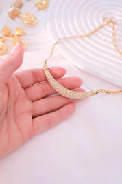 Vintage Christian Dior Rhinestone Choker Necklace: Gold-Tone Bridal Jewelry