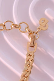 Vintage Christian Dior Rhinestone Choker Necklace: Gold-Tone Bridal Jewelry