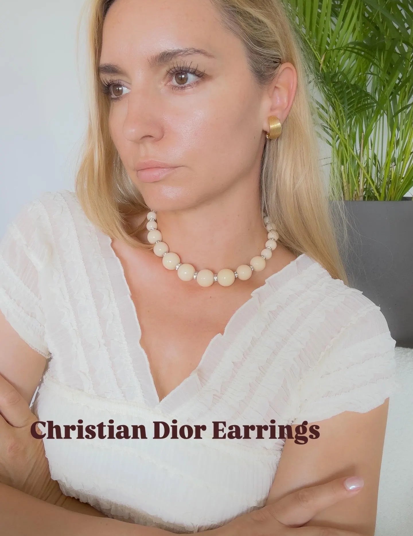 Vintage Christian Dior Hoop Gold Earrings 1980s Clip-On, Hoop Earrings Gold, Statement Earrings, Vintage Earrings, Vintage Jewelry Gold