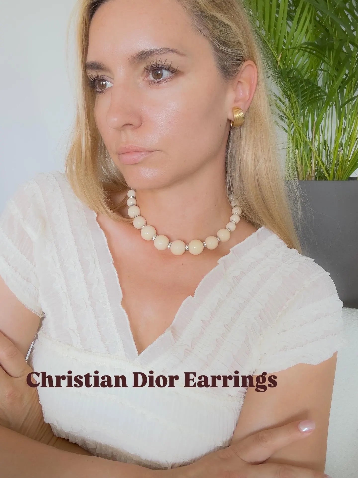 Vintage Christian Dior Hoop Gold Earrings 1980s Clip-On, Hoop Earrings Gold, Statement Earrings, Vintage Earrings, Vintage Jewelry Gold