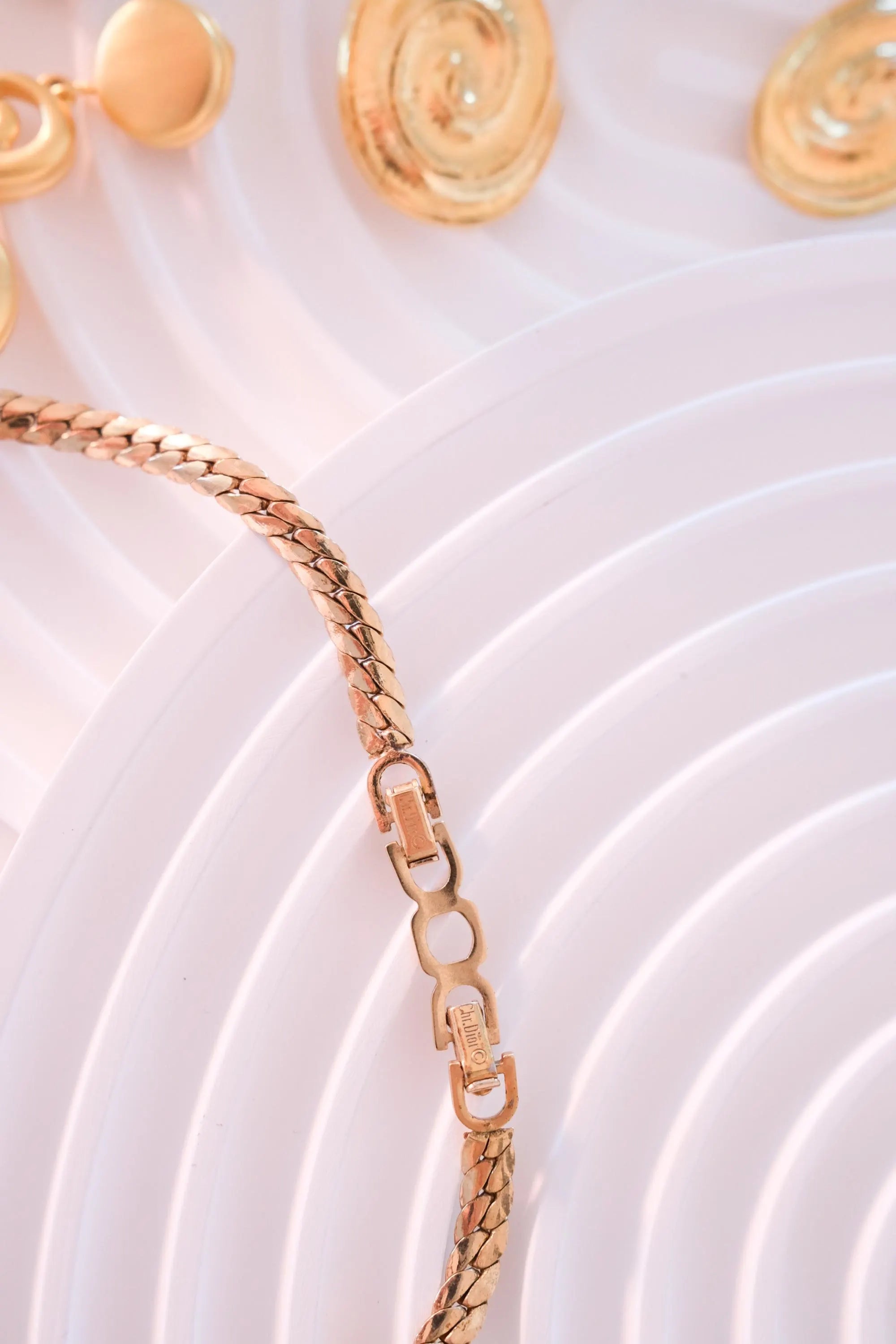 Vintage Christian Dior Sapphire Blue Crystal Necklace: Gold-Tone, Signed