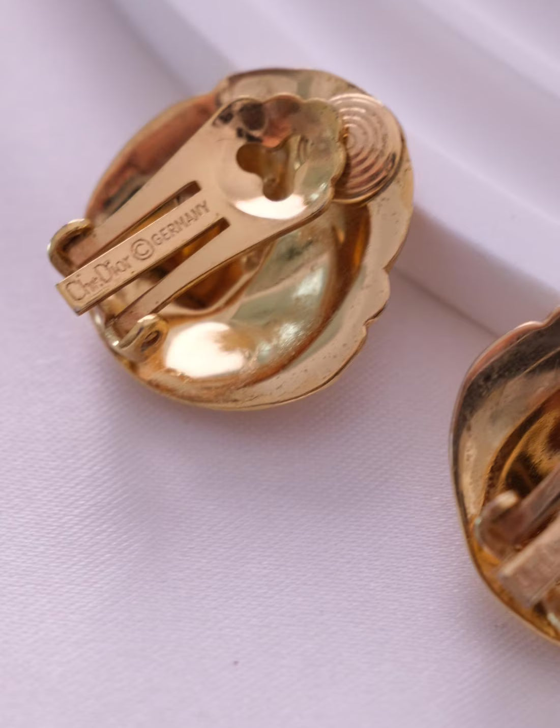 Vintage Christian Dior Rhinestone Clip-On Earrings: Gold Tone, Made in Germany, Women Jewelry, vintage jewelry earrings, Bridal earrings, Wedding Earrings, Gift for her