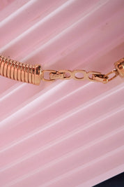 Vintage Christian Dior tubogas snake chain necklace with rhinestones, gold tone designer jewelry