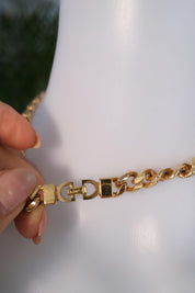 Vintage Christian Dior necklace, green enamel choker with crystal accent, couture jewelry