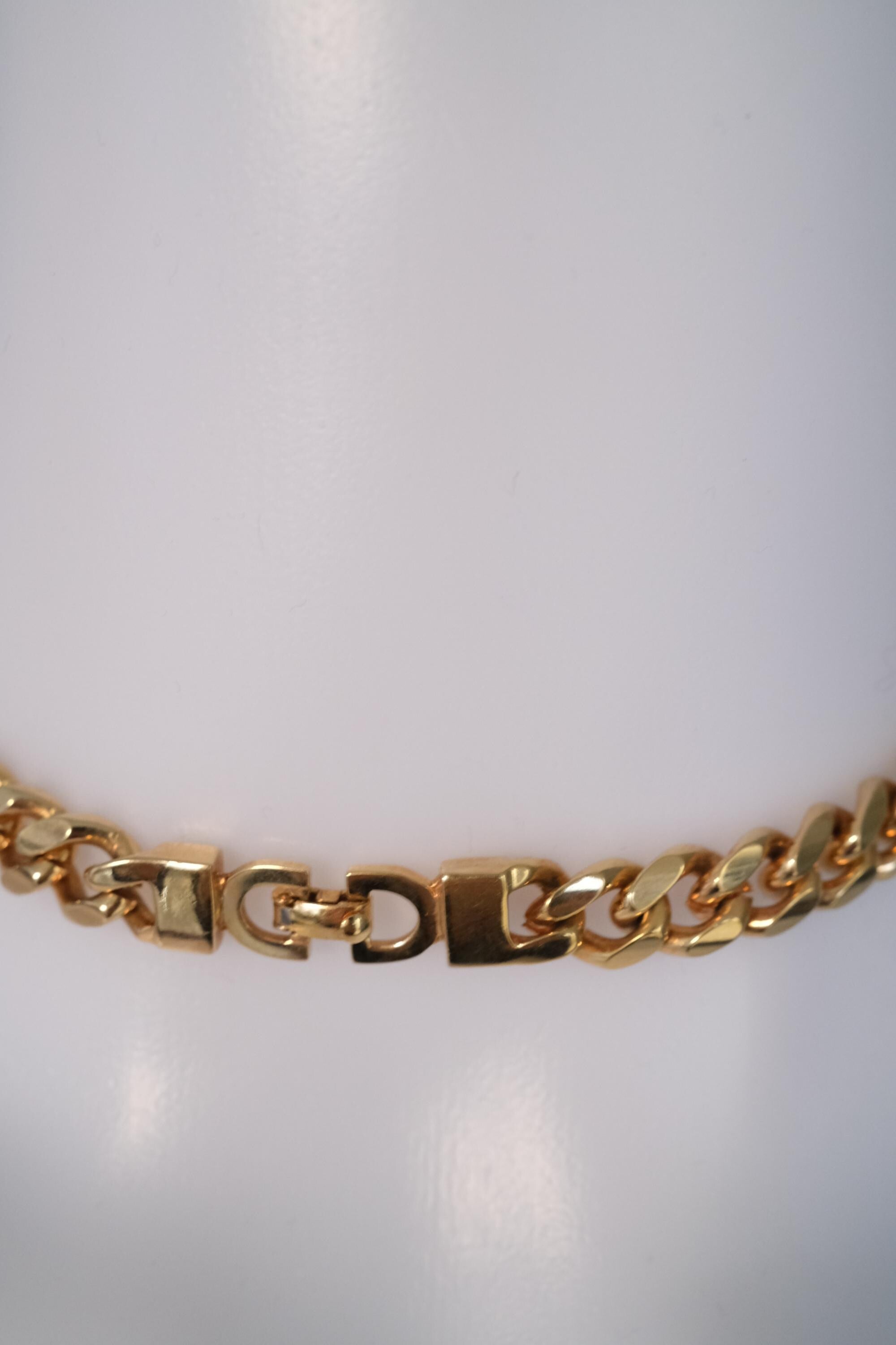 Vintage Christian Dior necklace, green enamel choker with crystal accent, couture jewelry