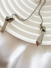 Vintage Christian Dior by John Galliano zipper necklace choker in silver, designer statement jewelry, rare Dior piece, elegant fashion accessory