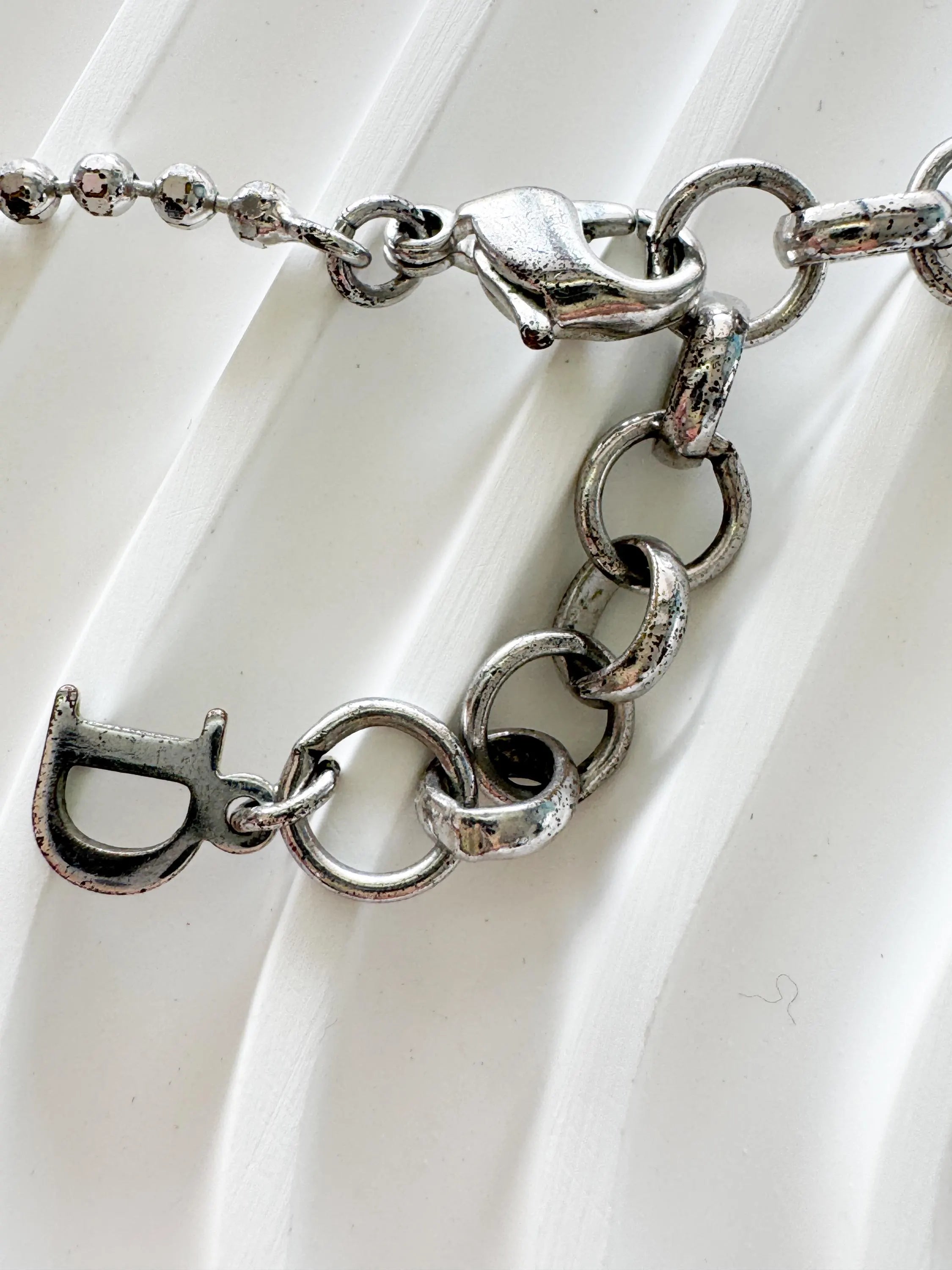 Vintage Christian Dior by John Galliano zipper necklace choker in silver, designer statement jewelry, rare Dior piece, elegant fashion accessory