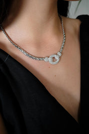 Vintage Christian Dior necklace Germany, extremely rare Dior necklace, Dior Jewelry rhodium plated , authentic Christian Dior bridal choker