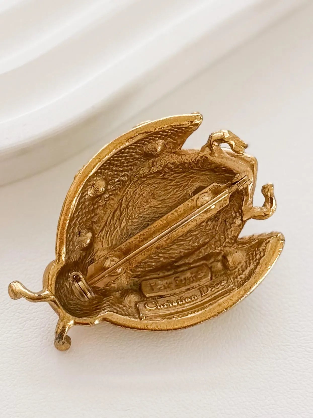 Authentic Dior vintage brooch beetle motif refined luxury detail