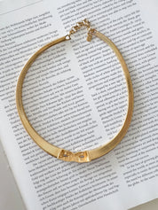 Vintage Christian Dior Necklace, Dior Chain Necklace, Dior Tubogas necklace Snake chain  Necklace, Gift for her, gold zipper choker Charm