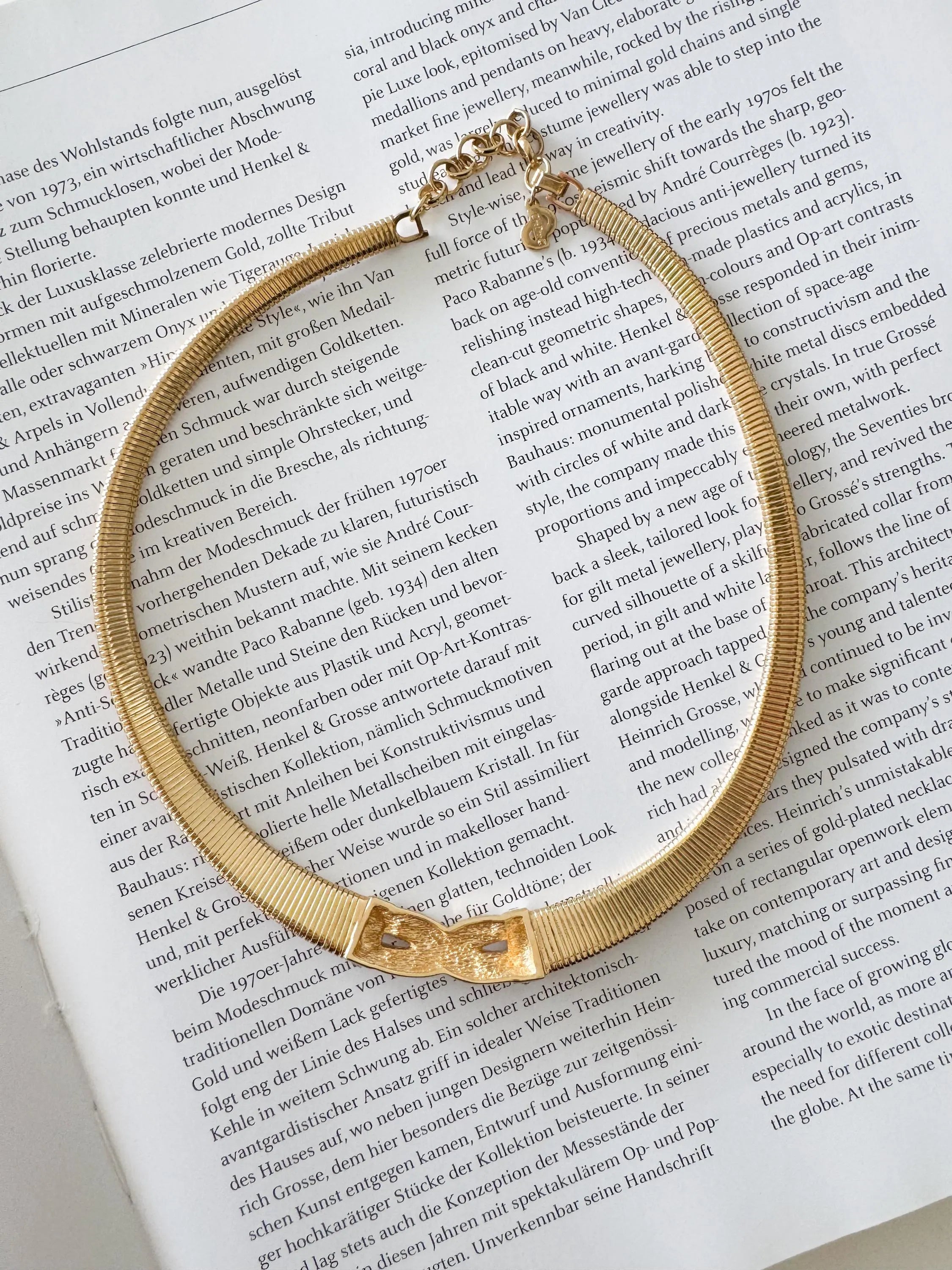 Vintage Christian Dior Necklace, Dior Chain Necklace, Dior Tubogas necklace Snake chain  Necklace, Gift for her, gold zipper choker Charm