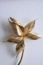 Vintage Dior gold flower brooch large statement elegant designer jewelry