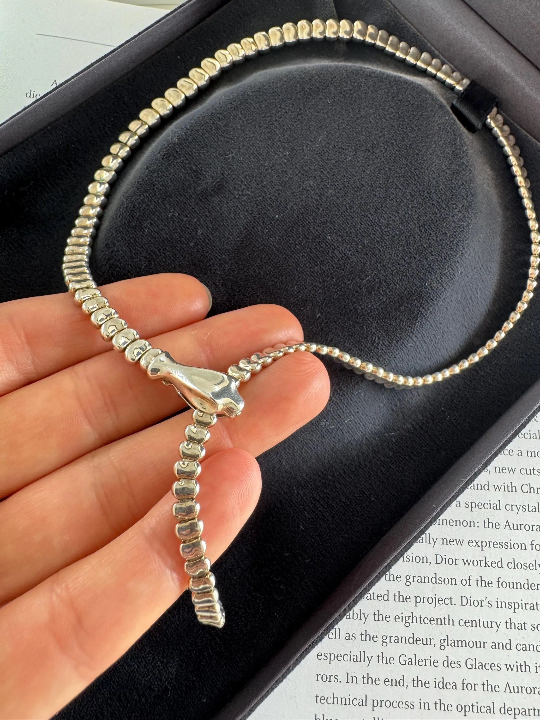 Vintage Elsa Peretti for Tiffany & Co. Sterling silver Snake Necklace 90cm 223gr Sterling silver sv925, collector Tiffany
