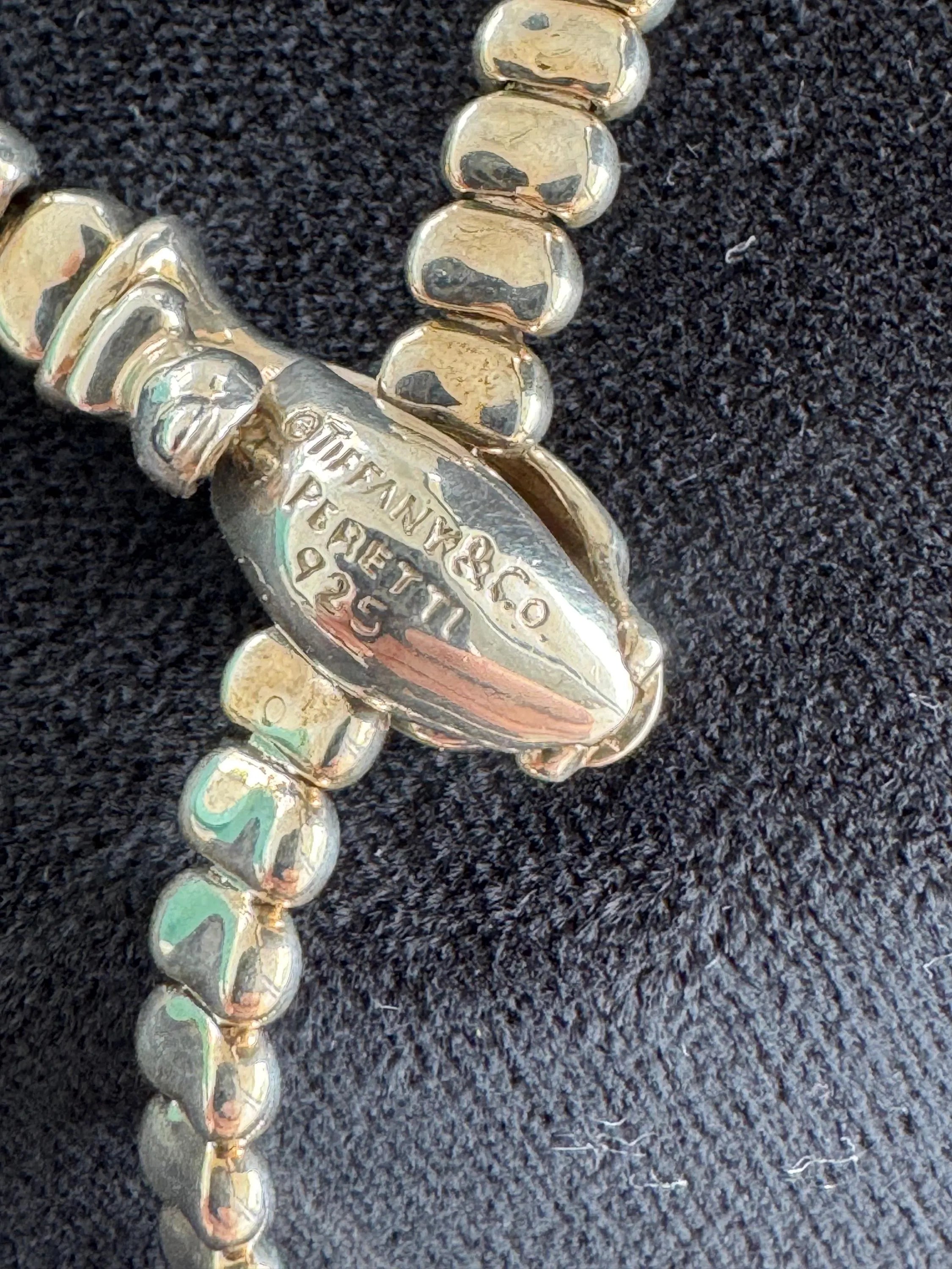 Vintage Elsa Peretti for Tiffany & Co. Sterling silver Snake Necklace 90cm 223gr Sterling silver sv925, collector Tiffany