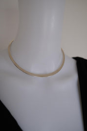 Vintage GUCCI 925 sterling silver rigid open collar choker necklace, signed GUCCI Made in Italy