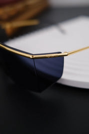 VERSACE signature engraved on the gold tone upper bar of vintage Gianni Versace MOD 790 sunglasses