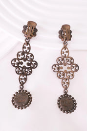 Vintage Giorgio Armani Dangle Clip-On Earrings, Made in Italy, Statement Earrings, Bridal Earrings, Costume Jewelry, Vintage Rhinestone