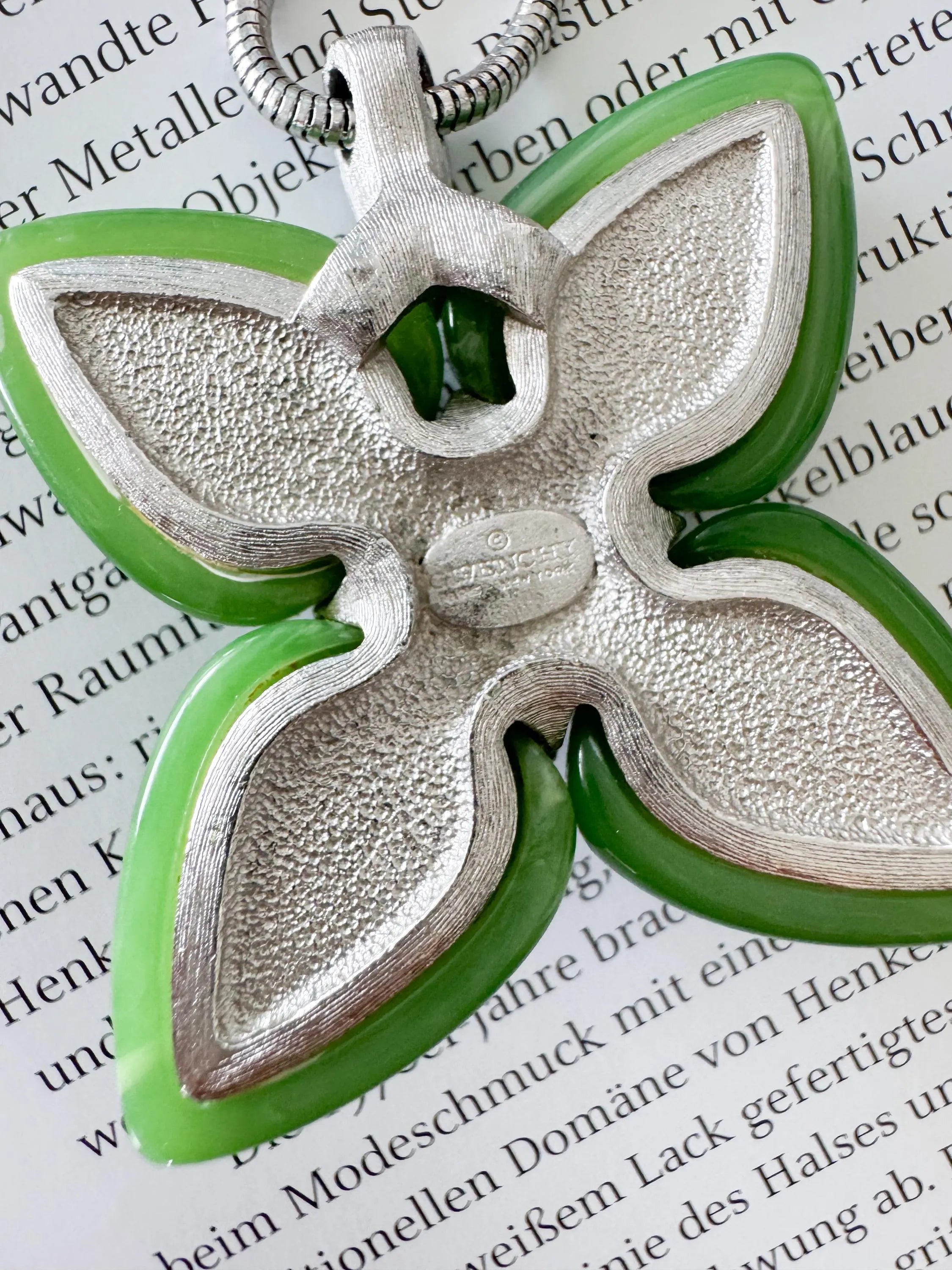 Vintage Givenchy Necklace, Givenchy Green Long necklace, Necklace Silver, Vintage Necklace Pendant, Jewelry for Women, Gift for her