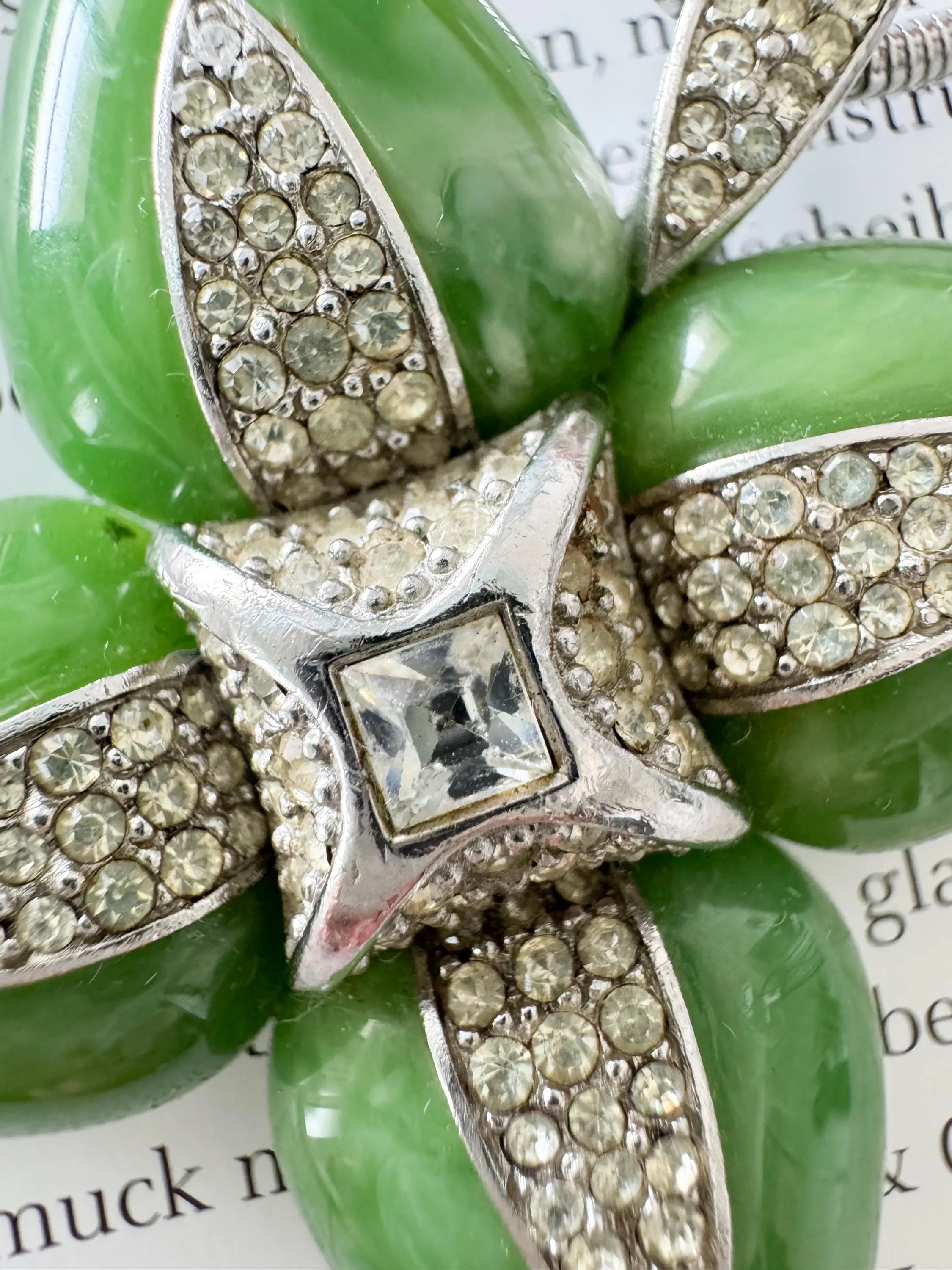 Vintage Givenchy Necklace, Givenchy Green Long necklace, Necklace Silver, Vintage Necklace Pendant, Jewelry for Women, Gift for her
