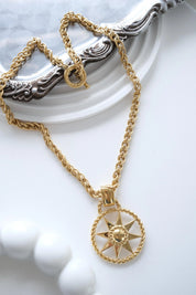Vintage Givenchy long gold necklace with iconic 4G star pendant and rolo chain