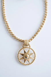 Vintage Givenchy long gold necklace with iconic 4G star pendant and rolo chain