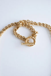 Vintage Givenchy gold rolo chain necklace with elegant long silhouette