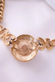 Vintage Givenchy Choker Necklace Toggle: Gold-Tone Medallion, Black Cabochon, Gold Toggle Necklace, Jewelry for holiday, Vintage High Fashion Jewelry Lover, Costume Jewelry, Luxurious High End Design