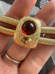 Vintage Givenchy Necklace, Vintage Gold snake cabochon Necklace Gaspipe Necklace, Vintage Choker Necklace, Jewelry for Women, Gift for her