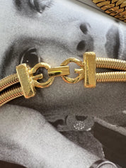 Vintage Givenchy Necklace, Vintage Gold snake cabochon Necklace Gaspipe Necklace, Vintage Choker Necklace, Jewelry for Women, Gift for her
