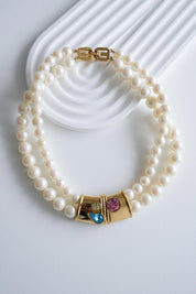 Vintage Givenchy double strand pearl choker elegant classic luxury jewelry