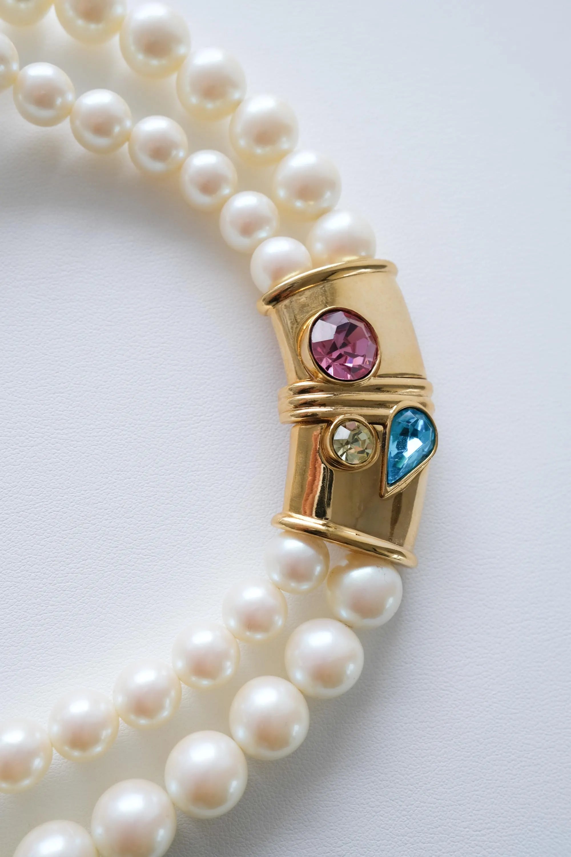 Vintage Givenchy pearl choker styled with dress timeless chic look