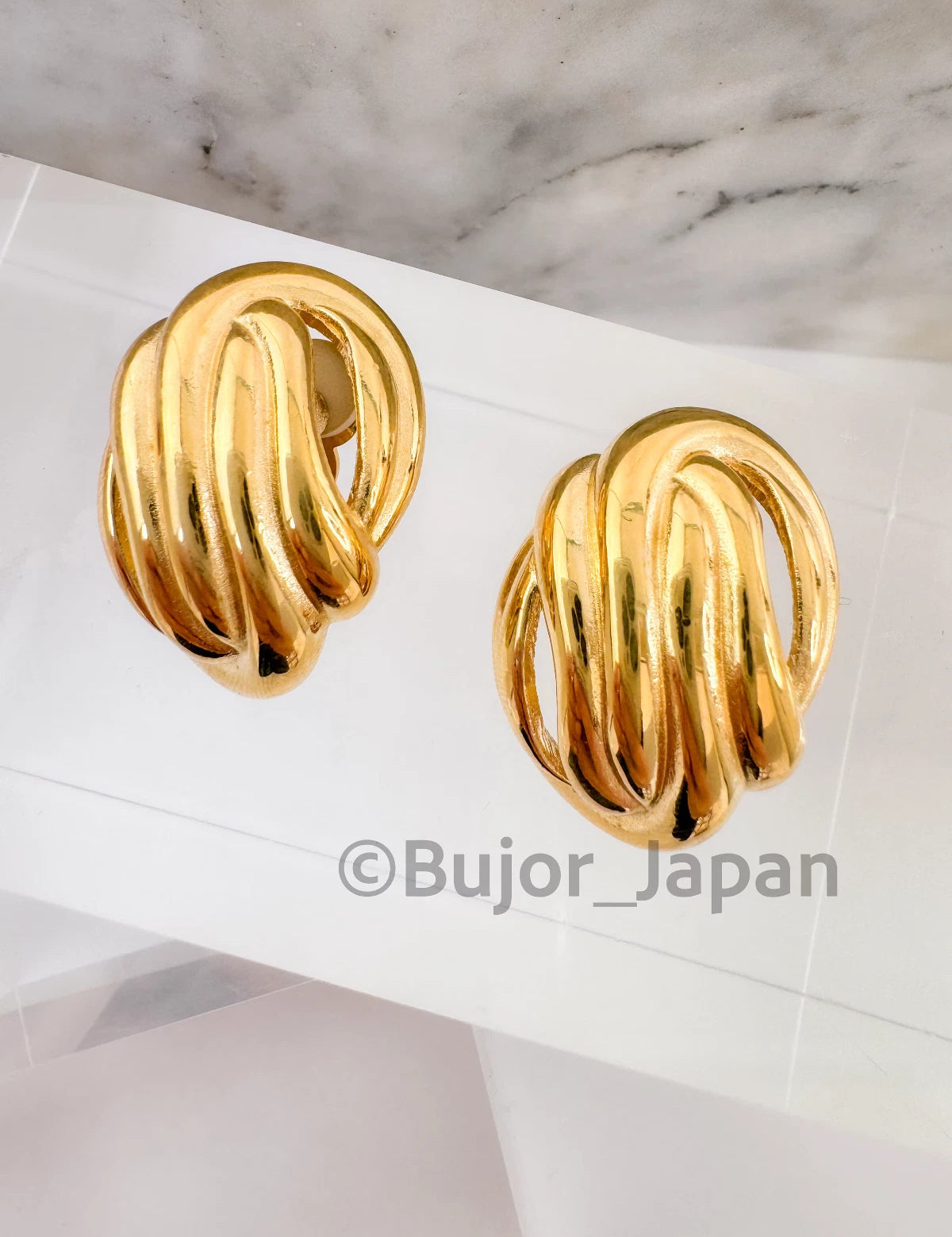 Vintage Givenchy large  Earrings, Gold Tone Earrings, Clip on Earrings, Knot  earrings , Gift for her, Vintage Earrings, Jewelry Earrings